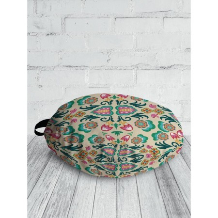 Pillow Sidushka "Ethnic pattern with flowers", decorative, d = 52 cm-1