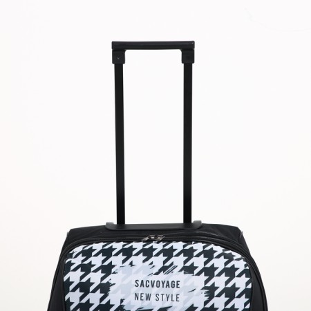 Small Small suitcase 20 "with a bag, a lightning department, with an extension, the color is black-5