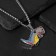 Dino pendant tyrannosaurus, color in black silver, 70 cm