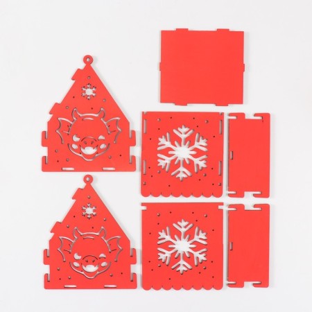Domik casket "Dragon's muzzle" red 12x10x14 cm (set of 7 parts)-4