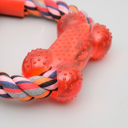 Toy training cable "eight with a bone", up to 25 cm to 135 g, mix of flowers-2