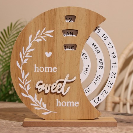 Souvenir Eternal calendar "Home Sweet Home" tree, 18.5x18.5x20 cm-3