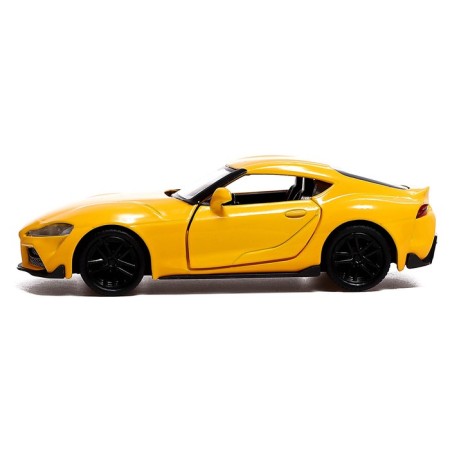 Metal machine Toyota Supra, 1:32, doors, inertia, yellow color open-1