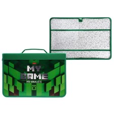 A4, 350 x 240 x 30 mm, with a handle, lightning around, Hatber, Pixels, textiles/laminated cardboard,
