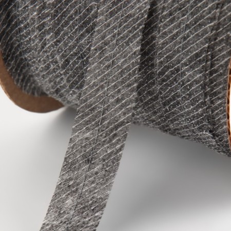 Non -woven ribbon, threaded, reinforced, 15 mm, 100 m, color gray color-1