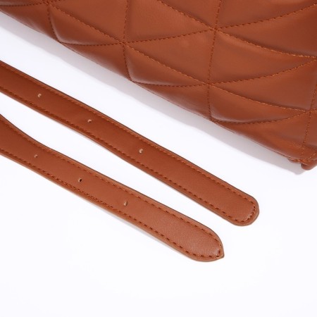 Baget bag with zipper, brown color-6