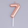 Candle in the Cake "European", number "7", 6 cm, pink gold