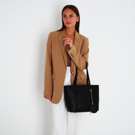 Bag Female Tout with zipper, black color-9
