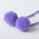 Decorative element on the rope 2 balls, d = 3 cm, set 4 pcs., Lilac color