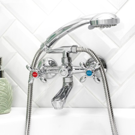 BUNE BAOU BA5318-2-B702 bath, pour 105 mm, shower set, brass, chrome-2