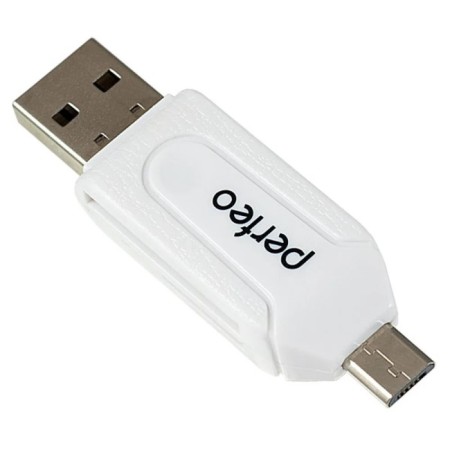 OTG Perfeo PF-VI-O004, USB/Micro USB/Micro SD/MMC, white