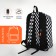 Youth backpack from textiles, 3 pockets, white/black color