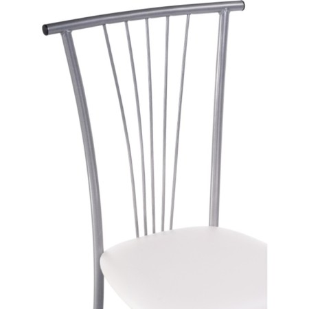 Grigori Metal Metal/Ecokozha, gray/white 40x50x93 cm stool-4