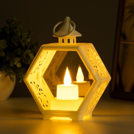 Nightmare "Candle in the HEx" 3HLR1130 White 6x11x15 cm Risalux-2