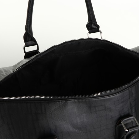 Road bag with a zipper, a suitcase holder, a long belt, black color-2