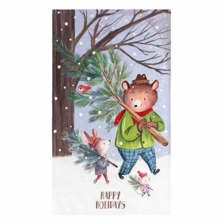 New Year's towel "Ethel" Happy Holyidays 40x73cm, 100% HL, Sarzha 190 gr/m2-1