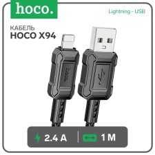 HOCO X94, Lightning cable - USB, 2.4 A, 1 m, data transfer, PVC, black