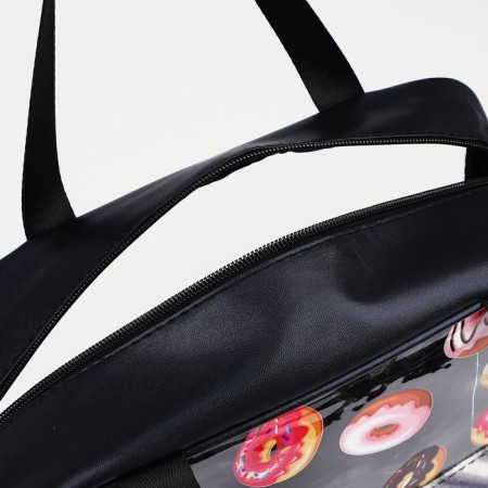 Cosmetic bag with lightning, black color-2