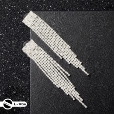 Hanging earrings with rhinestones 