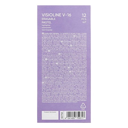 Double-sided marker textbook 4 mm, Erichkrause, "Visioline V-16 Erasable Pastel" Blue color-6