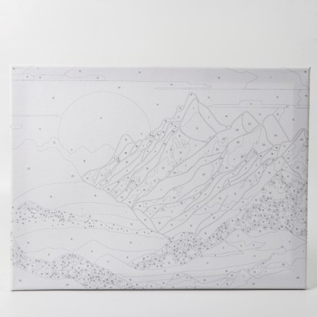 Picture on numbers with a subframe and a rubberized “sunset in the mountains”, 30 x 40 cm-8