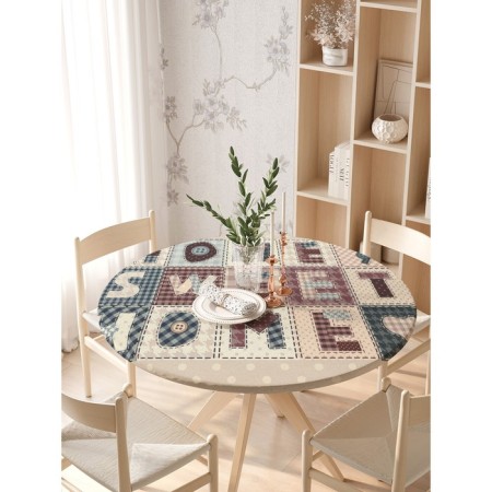 Tables on the table “House, dear house”, round, oxford, elastic band, size 140x140 cm, diameter 105-120 cm-1
