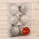 Set of balls plastic D-6 cm, 6 pcs "Northern Deer" silver