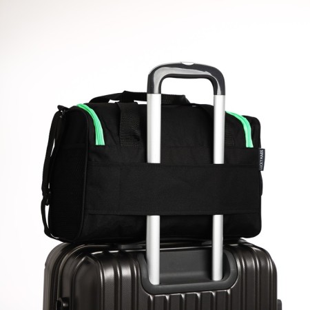 Road bag with lightning, long belt, black/green color-3