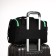 Road bag with lightning, long belt, black/green color