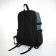 Youth backpack from textiles, 2 pockets, black/green color