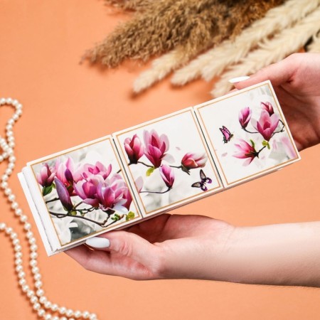 Triple box, white, lacquer miniature-2