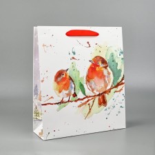 Package New Year's laminated “bird singing”, m 30 x 26 x 9 cm