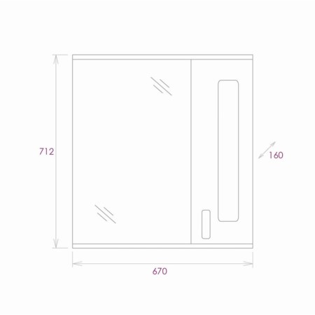 Mirror ONIKA cabinet Crystal 67.02, right, with backlight-7