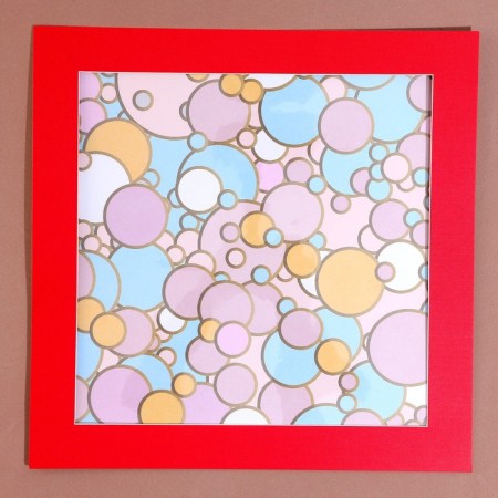 Paspartt frame size 35 × 35 cm, transparent sheet, adhesive tape, red color-3