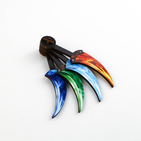 Wooden weapons, children's souvenir "four elements", Krambit - shuriken, 12 x 3.2 x 2.4 cm-1