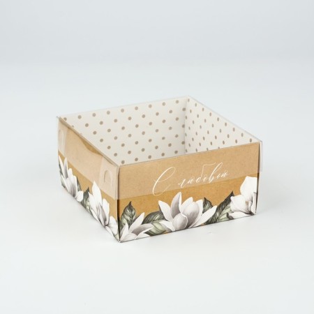 Box for confectionery products with PVC “With Love”, 11.5 x 11.5 x 6 cm