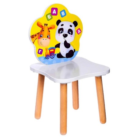 Stool "Alphabet with animals", 26 cm, white color-1