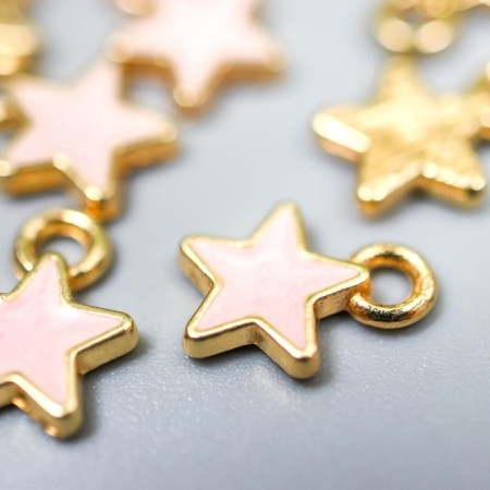 Decor for creativity Metal "Pink Star" enamel 0.8x0.6 cm