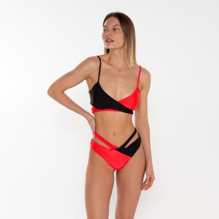 Separate swimsuit, black/pink color, size 42