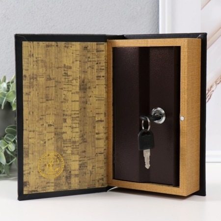 Safe-book wood to the leatherette "peryshko" gold 21x13x5 cm-3