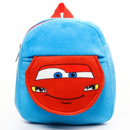 Blue backpack on a zipper, with a pocket, 19 x 22 cm "Lightning McCain", cars-2