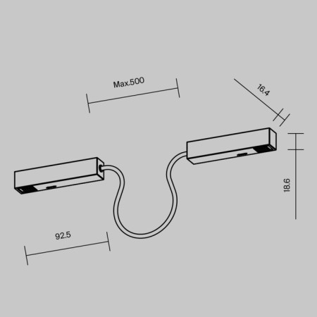 Flexible power connector 50cm Exile, black-6