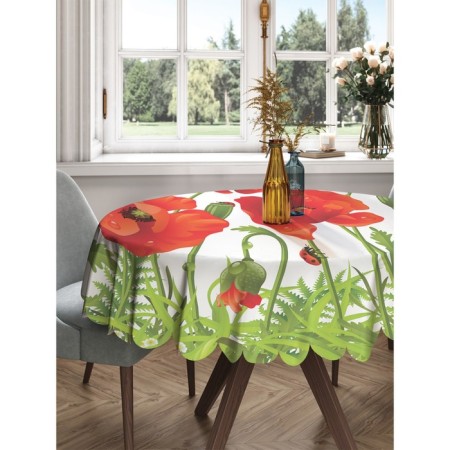 The tablecloth on the table "Fragrant poppies", round, Saten, d = 150 cm
