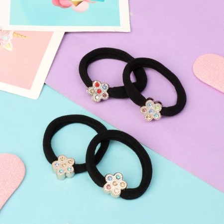 Hair gum "Color Fairy Tale" (set 4 pcs) Flower, 4.5 cm-1