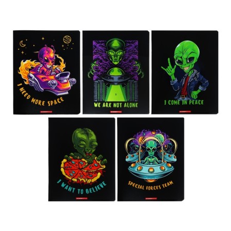 Notebook of 48 sheets in the Humanoid cage, covered cardboard, selective UV-lak, congregation, mix