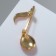 Brooch "Nota", neon-pink color in gold