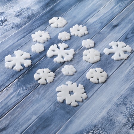 Glass Stick "White Snowflakes" (set 14 pcs) 18.5x18.5 cm-1