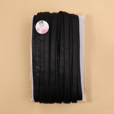Gum for straps, shiny, 10 mm, 50 ± 0.5 m, black color-1