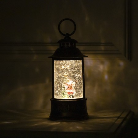 LED figure “Lantern with Santa Claus” 11 × 21 × 11 cm, plastic, AAX3 batteries (not in the kit), USB, glow warm white-4