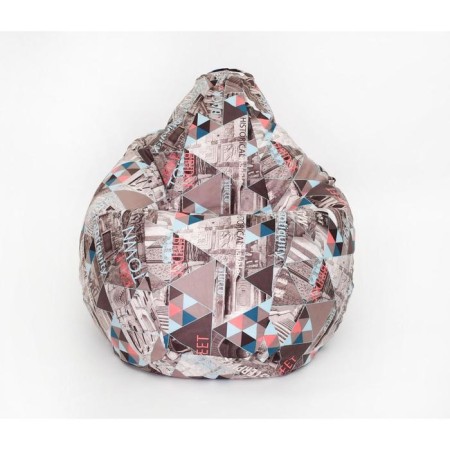 Mear-bag “Pear large”, size 135x90 cm, Print Town Brown, velor-1